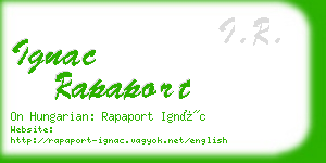 ignac rapaport business card